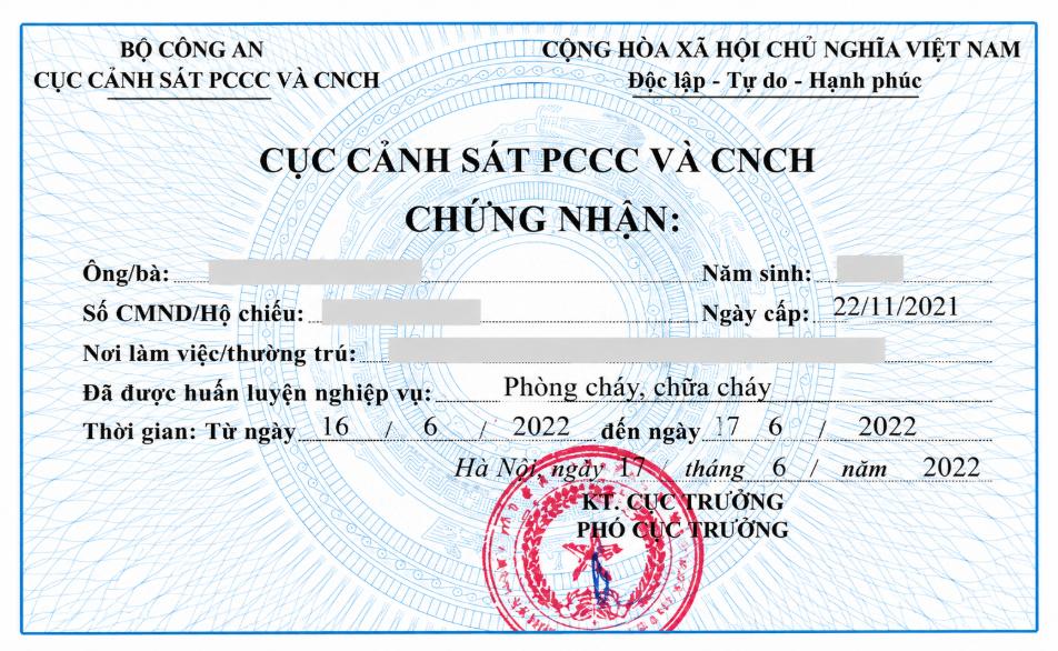 Chứng chỉ PCCC và CNCH
